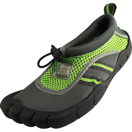 

NORTY Mens Water Shoes Adult Male Aqua Socks Grey Lime 8 - Runs 1 Size Small