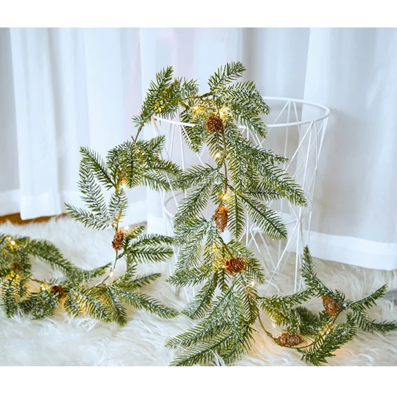 6Ft Pre-Lit Christmas Garland With 20 Led Lights Xmas Decorations Indoor Outdoor