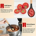 thumbnail image 4 of Kitchen Utensils Set of 6, VeSteel Silicone Cooking Utensils with Wooden Handle, Non-Stick Cookware & Heat Resistant, Includes Spatula/Ladle/Slotted Turner/Serving Spoon/Spaghetti Server(Black), 4 of 7