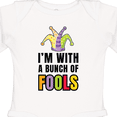 thumbnail image 4 of Inktastic I'm with a Bunch of Fools with Jester Hat April Fools Day Boys or Girls Long Sleeve Baby Bodysuit, 4 of 5