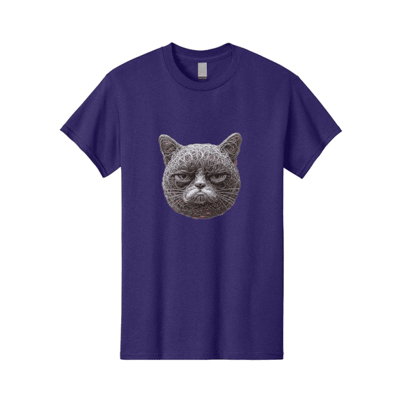 Cat-Face Mens Graphic Tee, 100% Cotton, Casual Summer Wear BAA277