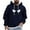 Navy, variant on Lorytime Mens Hoodies Sweatshirt Printted Pullover Long Sleeve Drawstring Tops Fashionable Outerwear Yellow 4XL