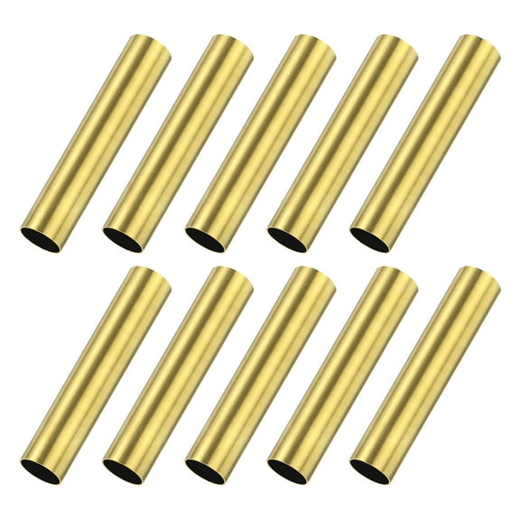10-Pack 20mm Brass Round Tube, 4mm OD 0.2mm Wall Thickness Short Brass Seamless Tubing for DIY Crafting/Decorating