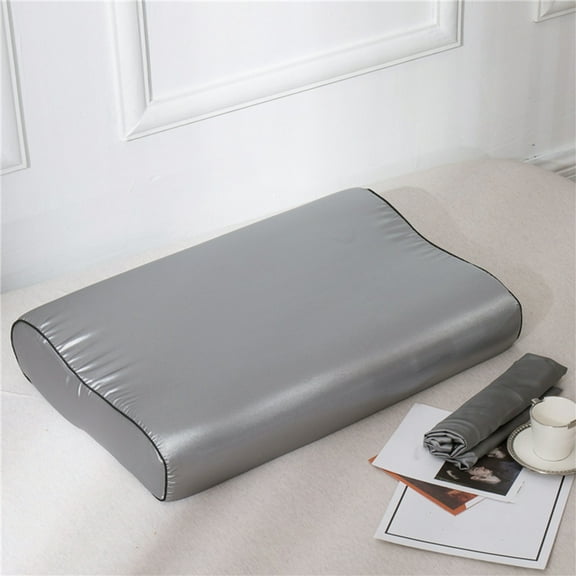 EGYMEN Satin Silk Pillowcase, 16"x24", Memory Foam Neck Guard Pillow Cover, Cool and Breathable Bedding Pillowcase, Zipper Closure Hair Protection Satin Pillow Sham