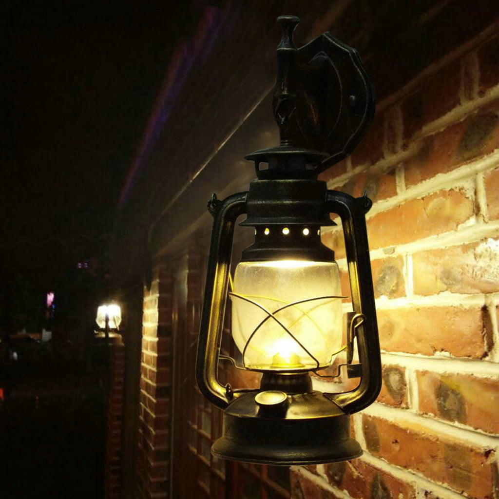 Retro Antique Vintage Rustic Lantern Lamp Wall Sconce Light Garden Yard Outdoor