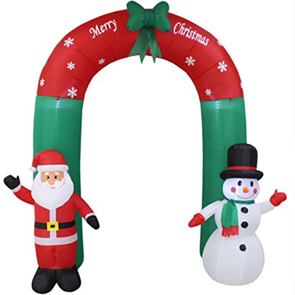 Christmas Inflatable Decoration Outdoor Garden Yard 8FT Xmas Santa Claus Snowman Christmas Tree Party Decor Ornament LED Light Color : Type B, Size : US Plug