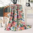thumbnail image 4 of Pioneer Flower Floral Print Pattern Blanket,Comfortable Soft Lamb Wool Throw Blanket,All Season,Warm Lightweight Blankets for Sofa Bed Couch Living Room Chair,50"x60", 4 of 4