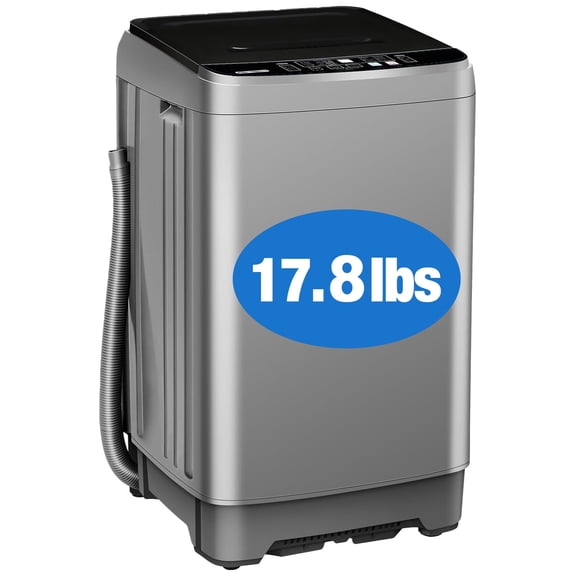 Kcpolre Portable Washing Machine 17.8 lbs Full-Automatic Compact Washer Machine for Apartment, 10 Wash Program Small Portable Washer for Dorm, Apartment, Home, Grey
