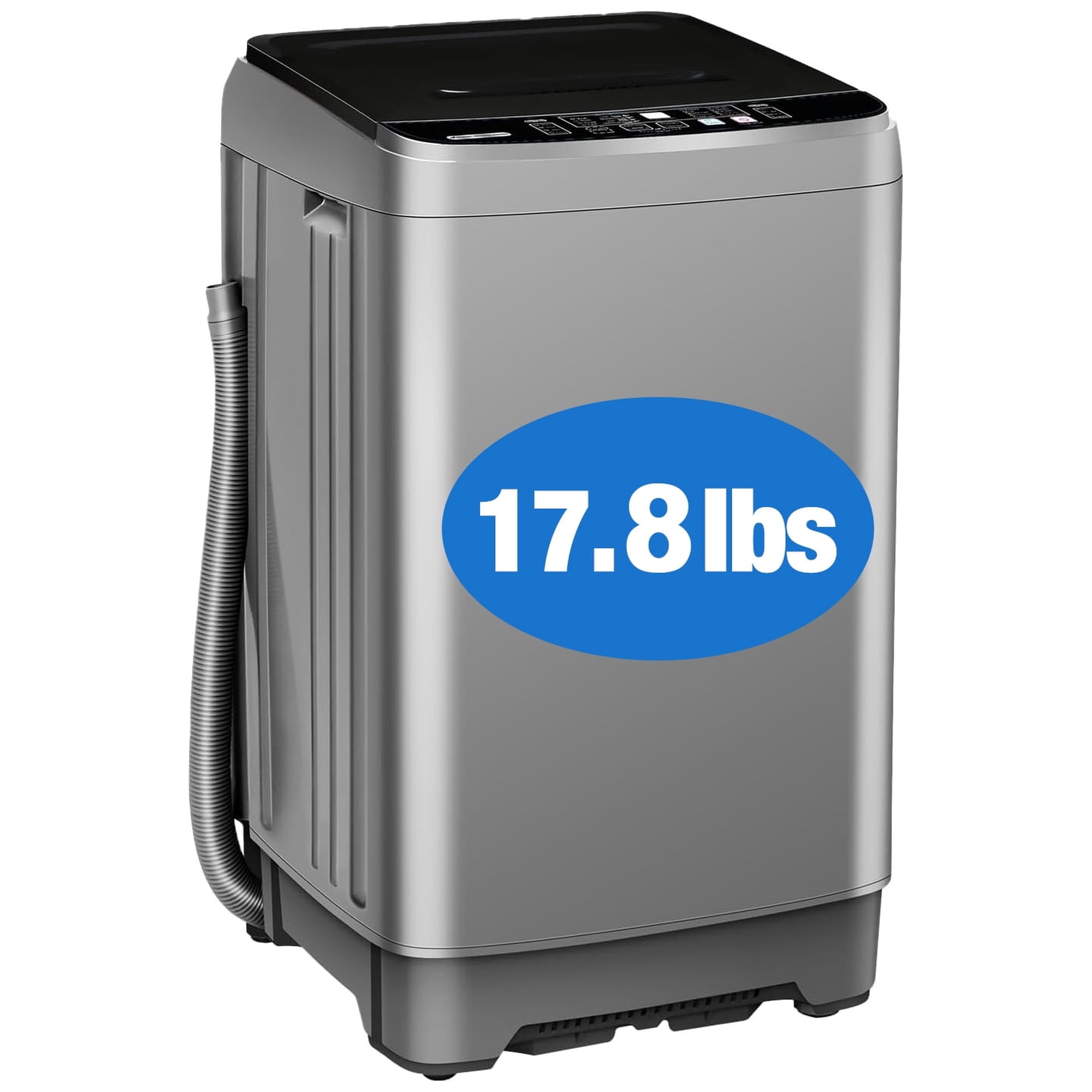 Kcpolre Portable Washing Machine 17.8 lbs Full-Automatic Compact Washer Machine for Apartment, 10 Wash Program Small Portable Washer for Dorm, Apartment, Home, Grey