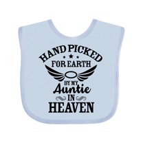 Inktastic Handpicked for Earth by My Auntie in Heaven with Angel Wings Boys or Girls Baby Bib