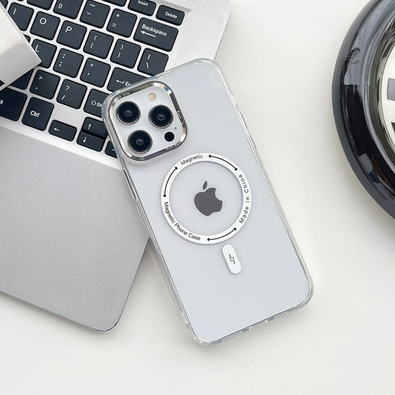 Crystal Clear Case for iPhone 13 Pro, Magnetic Cover Compatible with MagSafe Wireless Charging, Hybrid Rugged PC + TPU Dustproof Shockproof Lens Protection Case for iPhone 13 Pro,Clear