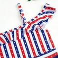 thumbnail image 4 of LIIPEE Girls Swimwear Summer Fashion 4Th Of July Independence Day Striped Printed Ruffled Spaghetti Strap Bikini Swimsuits Child Sweet Hot Spring Beachwear,4-5 Years,Purple, 4 of 7