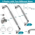 thumbnail image 3 of 3 Pack Grab Bars for Bathtubs and Showers, 16-Inch and 12-Inch Anti-Slip Bathroom Shower Grab Bars for Seniors Wall, Safety Handicap Grab Bars Stainless Steel,Shower Handle for Elderly, 3 of 8
