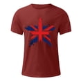 thumbnail image 3 of Mens Casual Manga Corta Botón Abajo Camisetas Estados Unidos Bandera Impresión Cuello Redondo Suéter Camiseta, Poliéster Casual Uso Diario para Hombres, 3 of 5