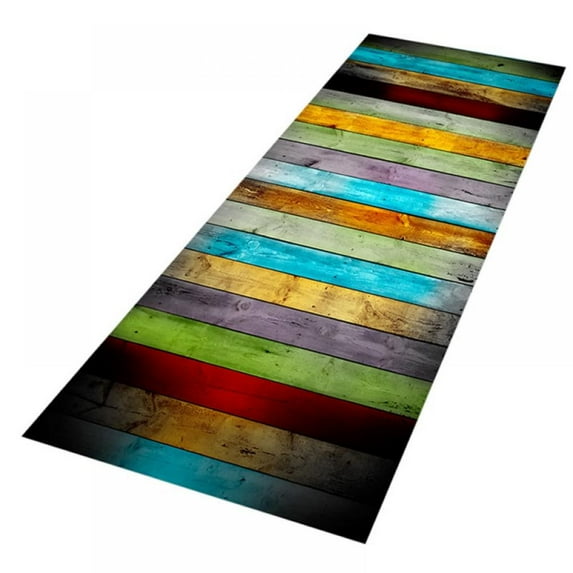 MarinaVida Colored Old Wooden Boards Print Bath Rugs Doormats,Non Slip Bathroom Rug Carpet