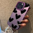 thumbnail image 3 of Funda de lujo con diseño de corazón de amor y electrochapado en plata IMD para iPhone 15, 14, 16 Pro Max Plus, 11, 12, 13 Pro, 7, 8 Plus, X, XR, carcasa trasera a prueba de golpes, 3 of 5