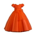 thumbnail image 3 of URMAGIC 3-13T Girl Puff Sleeve 3D Bow Princess Pageant Dresses Kids Floral Maxi Dress Vintage Lace Dance Prom Ball Gown, 3 of 6