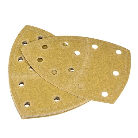 

11 Holes Triangle Sandpaper 80 Grits Medium Abrasive 6-Inch Aluminum Oxide 10pcs