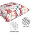 thumbnail image 4 of Throw Pillow Covers, cute Dinosaur pink Soft Square Pillow Cases with Invisible Zipper for Couch Bed Sofa, Farmhouse Fall Home Decor 18"x18", 4 of 7