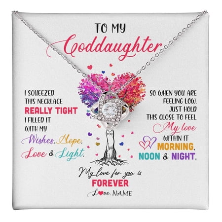 To My Goddaughter Necklace From Godmother Uncle I Squeezed This Necklace Goddaughter Birthday Christmas Customized Gift Box Message Card