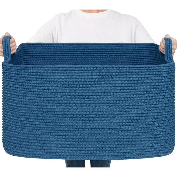 Cesta Grande de Cuerda de Algodón Goodpick 55x38x30 cm para Almacenamiento