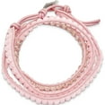 thumbnail image 2 of Fashion Pink Leather Rose Quartz Beaded Multi Wrap Brass Button Bracelet Made In Thailand bf2092, 2 of 5