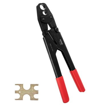 BENTISM PEX Crimping Tool, Dual Head Combo PEX Crimper Tool for 1/2" and 3/4" PEX Copper Crimp Rings, Compact Plumbing Crimp Tool with Go/No-Go Gauge, Well-Polished Jaw