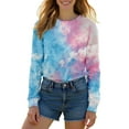 thumbnail image 6 of Bovemsi Womens Sweatshirts Women's Tie Dye Pattern Plus Size Fashion Tops Long Sleeved Fall Fashion Outfits 2025 Clothes, 6 of 9