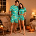 thumbnail image 4 of Halloween Family Matching Pajamas Sets, Halloween Cute Ghost Pumpkin Loungewear, Short Sleeve Top & Elastic Waist Shorts, Halloween Casual Couple PJS Festival for Home Relaxation Wear, 4 of 6