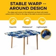 thumbnail image 4 of Blue Flowers Table Cloths for 6 Foot Rectangle Tables, Spring Watercolor Floral Leaves Plants Beige Patio Waterproof Elastic Fitted Tablecloths, Washable Rectangular Table Cover for Camping, 4 of 8