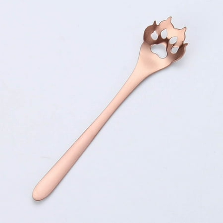 

VBXOAE Creative Cute Cartoon 304 Stainless Steel Coffee Spoon Stirring Tea Spoon Mug Spoon Cat Claw Dog Claw Cup Hollowed Out