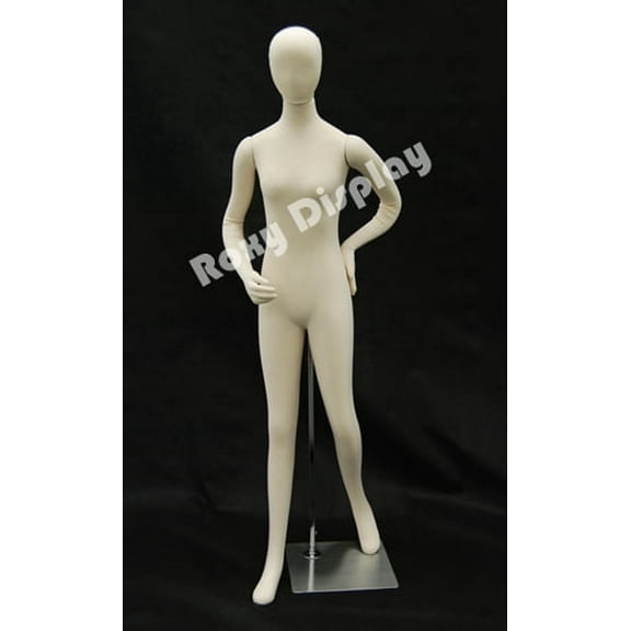 Adult Female Full Body Dress Form Mannequin with Flexible Arms, White Jersey Cover & Base
