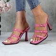 thumbnail image 3 of COM STAR Women’s High Heel Sandals Strappy Square Toe Stiletto Heels Open Toe Dress Shoes Adjustable Buckle Heels for Party Wedding Evenin, 3 of 9