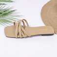 thumbnail image 5 of CHUMUD Slippers for Women Outdoor Woven Multi-Strap Square Toe Flat Slide Sandals, Casual Open Toe Slip-On Slippers, Lightweight Summer Beach Sandals, 5 of 9