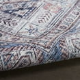 thumbnail image 3 of 6' Blue and Red Oriental Power Loom Distressed Washable Non Skid Runner Rug, 3 of 9