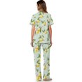 thumbnail image 3 of Yuyamidu Summer Lemon Lounge Sets Womens Button Down Shirt Short Sleeve with Pants Sleepwear Set V Neck Loungewear Soft Nightwear, 3 of 7