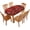 Merry Christmas, variant on Rustic Board Oval Fitted Tablecloth, Farmhouse Wood Texture Elastic Edge Fitted Reusable Oblong Table Cover for Indoor Dining Table Decoration, 48" x 68" (Oval)