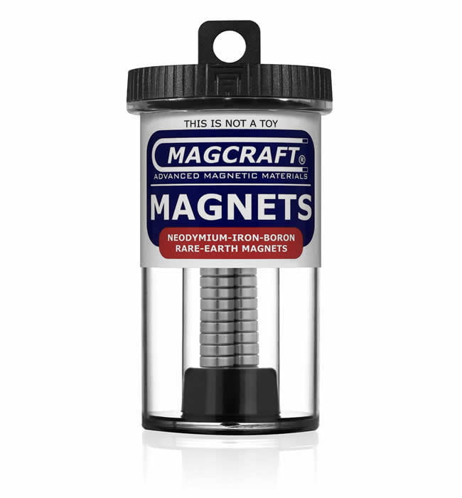 MAGCRAFT® NSN0573 - Rare Earth Disc Magnets, 0.375 in. Diameter x 0.125 in.  Thick, 30-Count