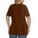 thumbnail image 4 of Mujeres Más Tamaño Manga Corta Tops, Moda Verano Color Sólido, V-Cuello Blusas, Más Tamaño Ropa de Verano para las Mujeres, 4 of 6
