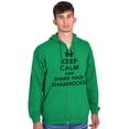 thumbnail image 3 of Keep Calm Shake Shamrocks St Paddys Zip Up Hoodie Men's Women's Brisco Brands S, 3 of 6