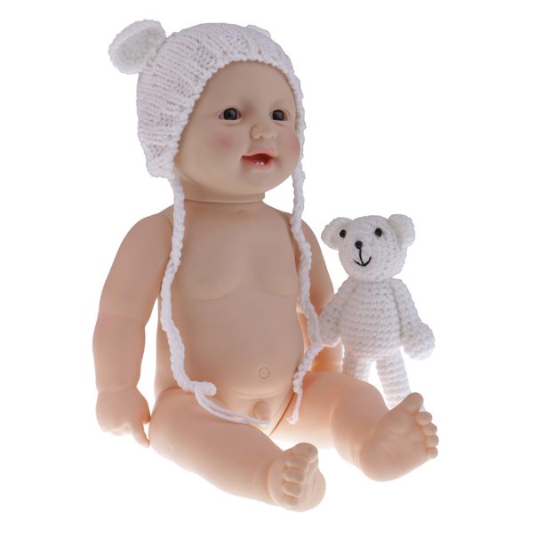 Muñeca de niño recién nacido de vinilo realista, juguete didáctico, juego de Niño Blanco Sunnimix Muñeca de vinilo recién nacido