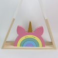 thumbnail image 4 of Rompecabezas de bloques de construcción de madera apilables y encajables. Juguetes educativos Montessori para la primera infancia. unicornio, 4 of 9