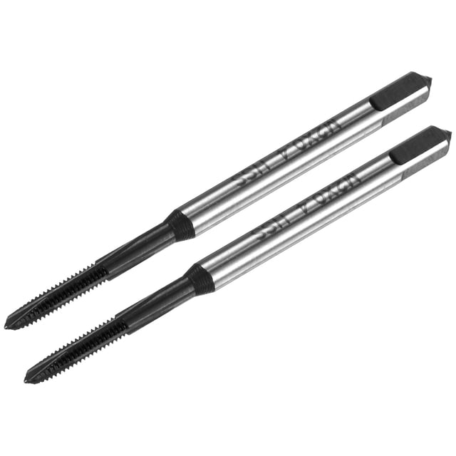Uxcell Juego de 2 Brocas de Rosca Métrica M2x0.4mm, Herramienta de Rosca Recta con Recubrimiento TiCN HSS