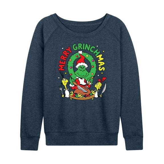 Dr. Seuss The Grinch - Christmas - Merry Grinchmas - Women's Lightweight French Terry Long Sleeve Shirt