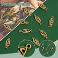 thumbnail image 4 of 1 Box 160Pcs Tibetan Style Alloy Pendants For Easter Jesus Fish Antique Golden 26x9.5x2mm, 4 of 6
