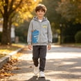 thumbnail image 2 of NLVRBC Little Boys Embroid Dinosaur Hoodies Kids Light Weight Hooded Jacket 7T, 2 of 7