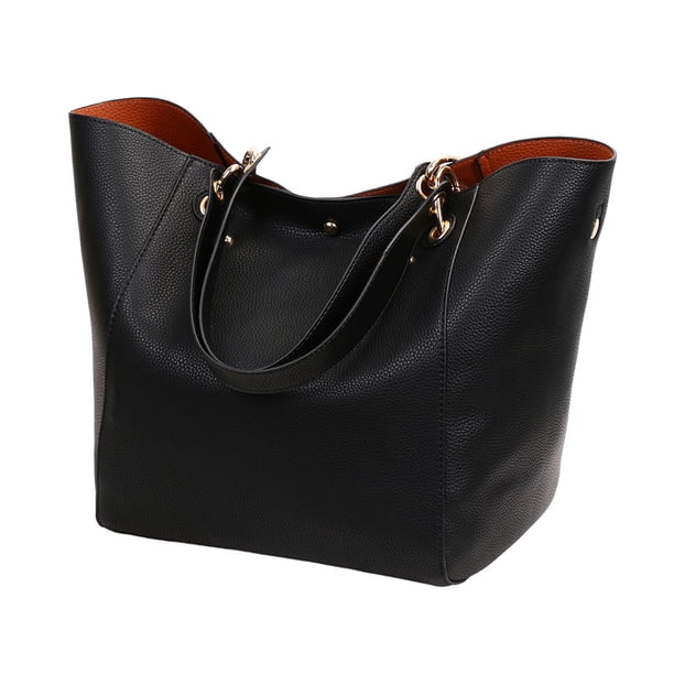 Sonducket Bolso práctico y duradero de PU con gran capacidad, bolsos de mujer, bolsos de hombro, bolso de mano Bolsas de mensajero y de hombro negro