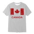 thumbnail image 5 of MIASHUI Journée Nationale Européenne Canadienne Feuille d'Érable Imprimée Garçons T-Shirt Décontracté Confortable à Manches Courtes pour Activités Extérieures Gris Clair, 10-11 Ans, 5 of 5