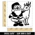 thumbnail image 2 of Santa Claus Standing with Reindeer Christmas Square Rubber Stamp Stamping Scrapbooking Crafting - Small 1.25in, 2 of 7