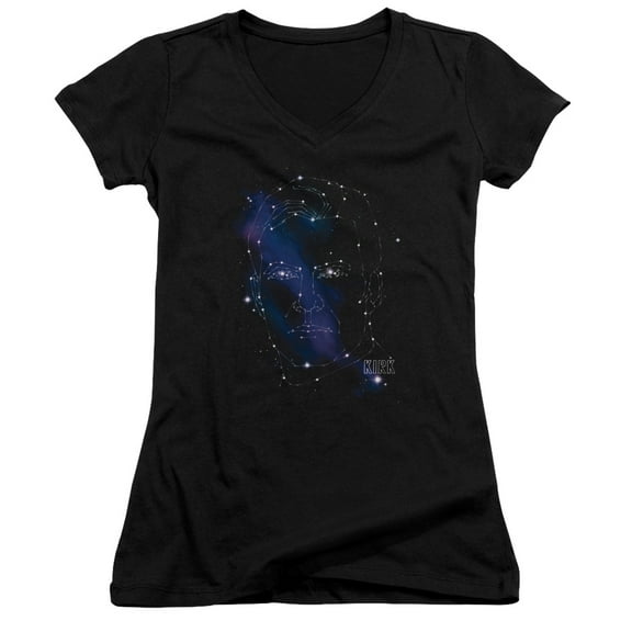 Star Trek Kirk Constellations Junior Women's V-Neck T-Shirt Black